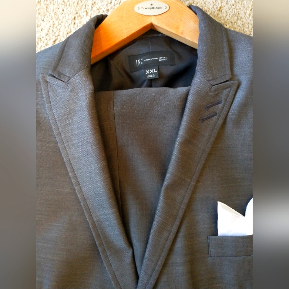 Men's Suit steel Grey Slim Fit INC International